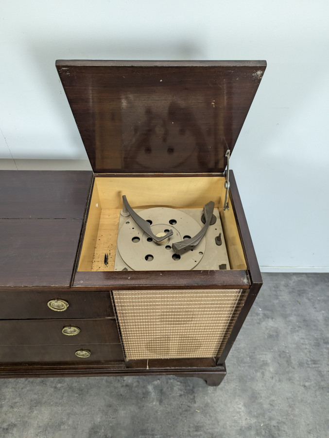 Meuble à Vinyles et Hi-Fi en acajou