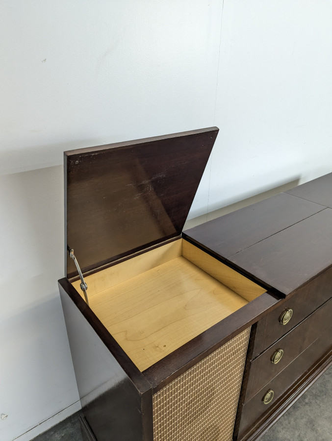 Meuble à Vinyles et Hi-Fi en acajou