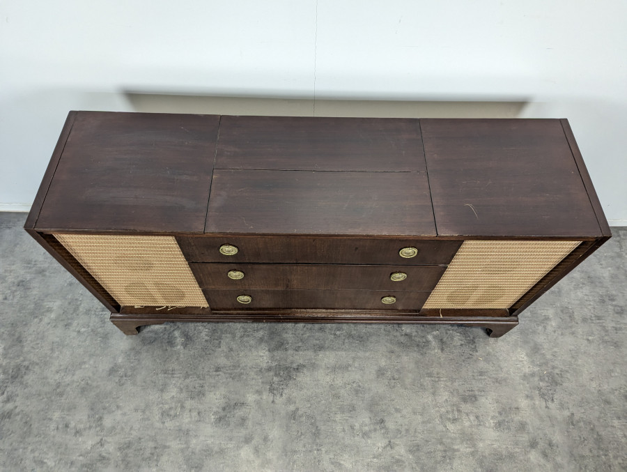 Meuble à Vinyles et Hi-Fi en acajou