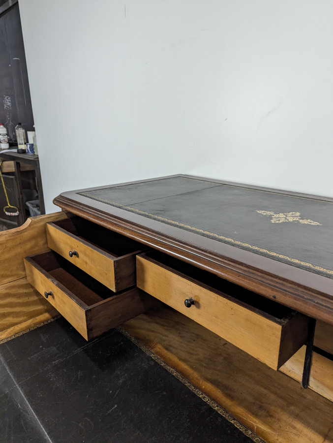 Commode secrétaire anglaise en acajou