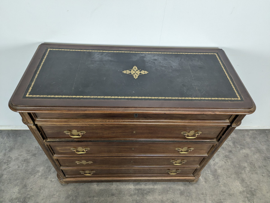 Commode secrétaire anglaise en acajou