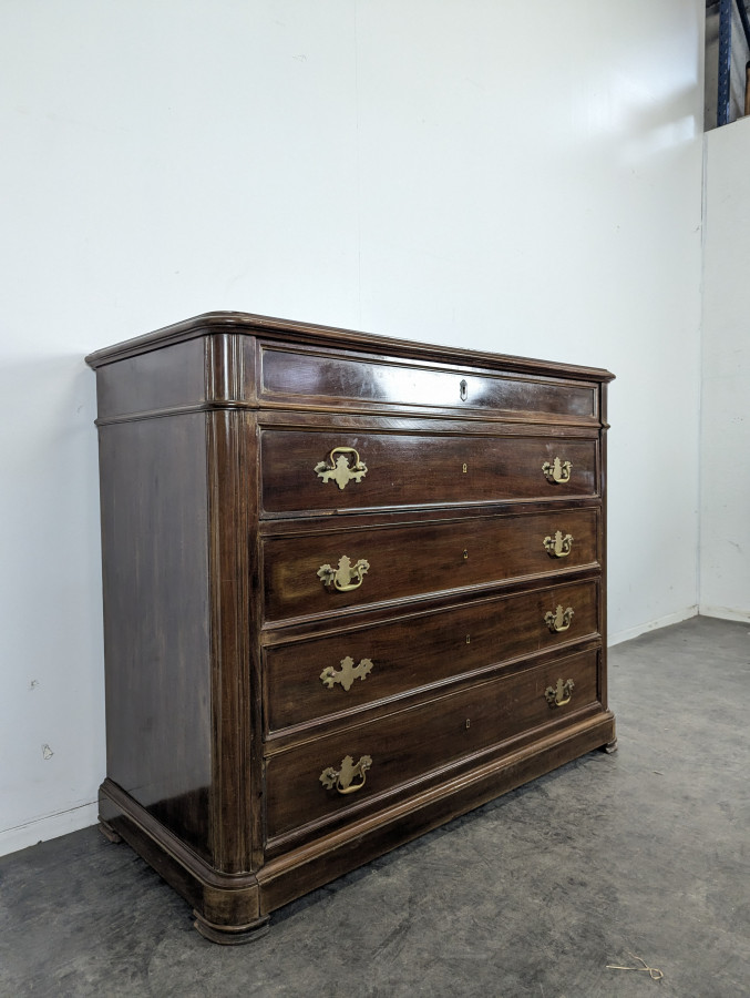 Commode secrétaire anglaise en acajou