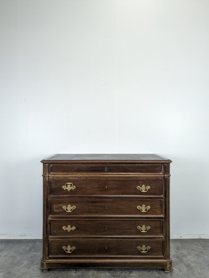 Commode secrétaire anglaise en acajou