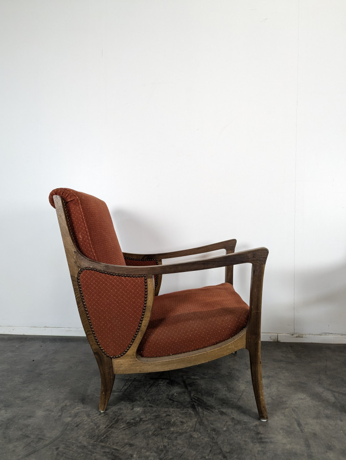 Paire de fauteuil Art Nouveau en noyer Maurice Alet La Ruche