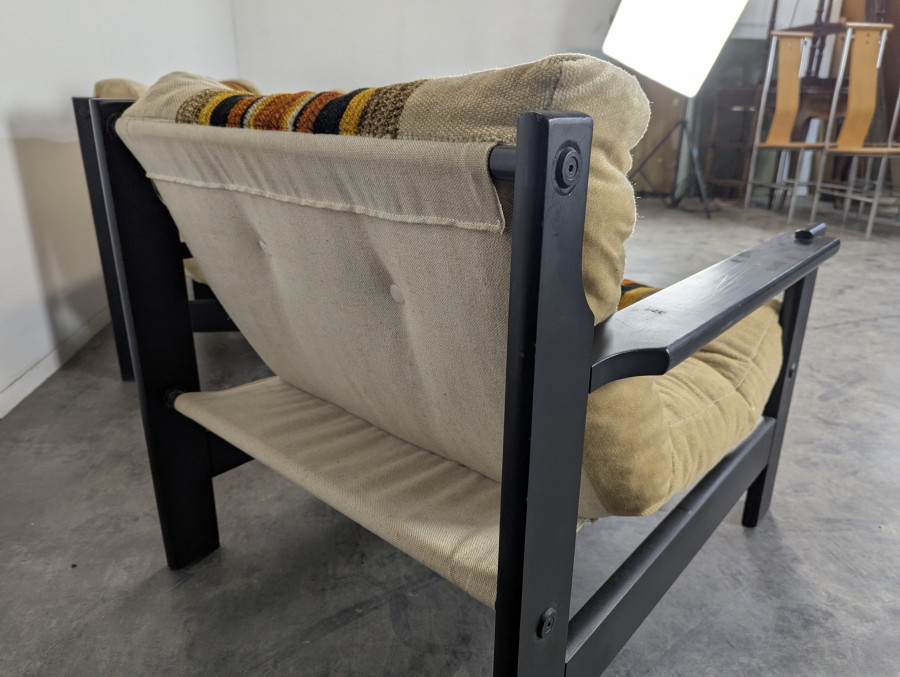 Ensemble canapé et 2 fauteuils scandinave