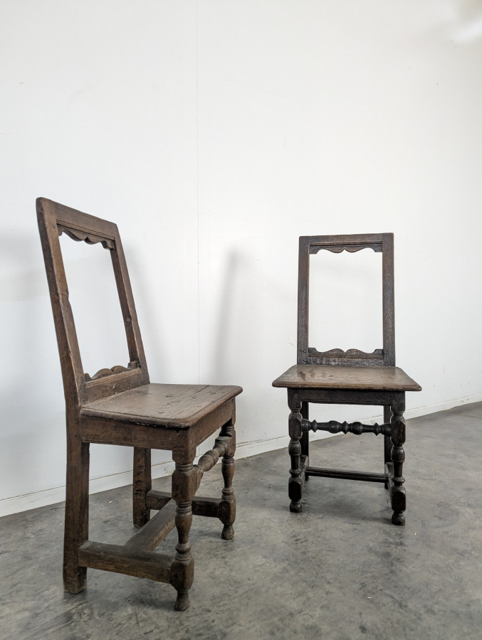 Paire de chaises Lorraine en chêne