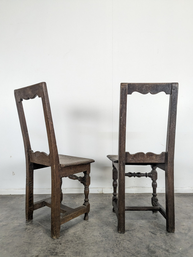 Paire de chaises Lorraine en chêne