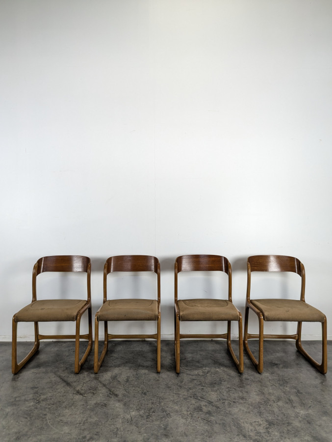 Set de 4 chaises baumann traineau