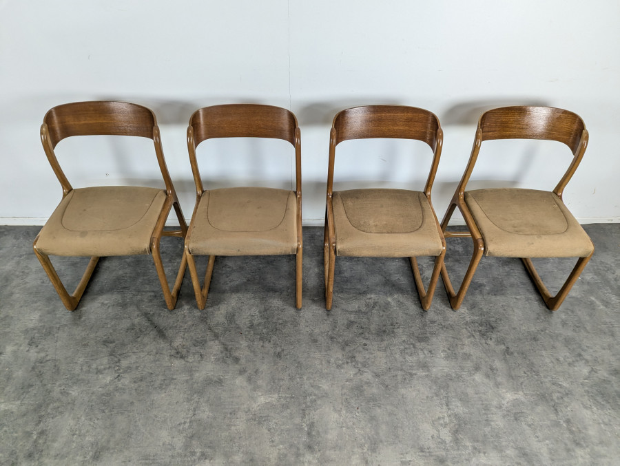 Set de 4 chaises baumann traineau