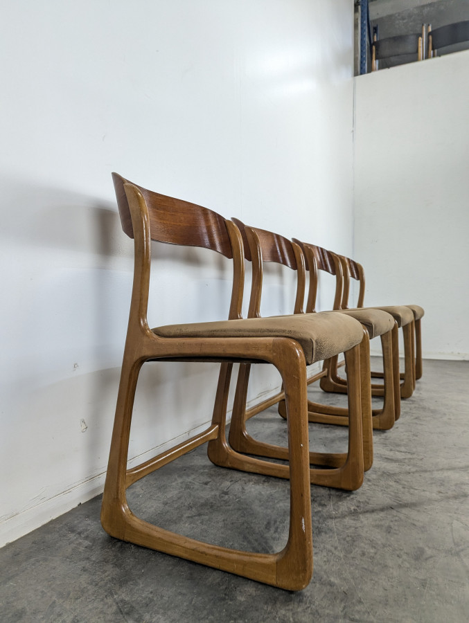 Set de 4 chaises baumann traineau