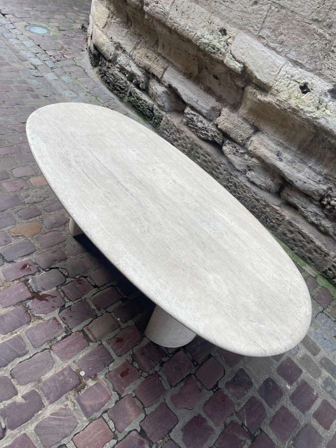 Table en travertin des années 60