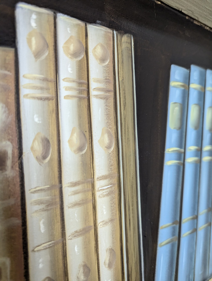 Paravent trompe l'oeil bibliothèque