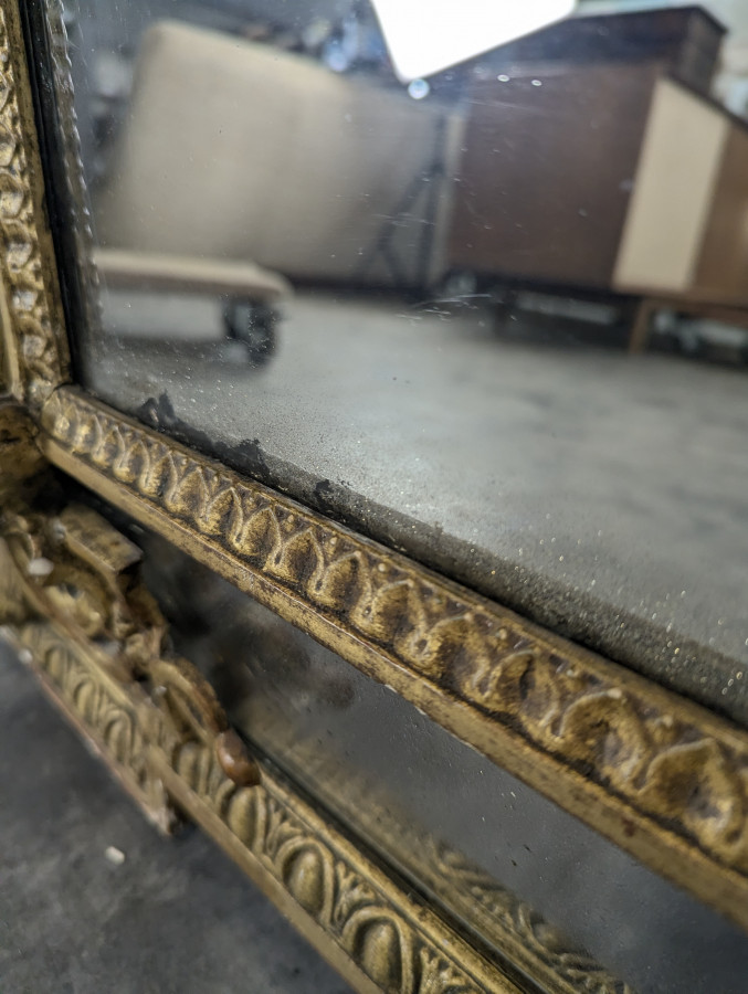 Miroir en bois doré à parecloses époque Napoléon III