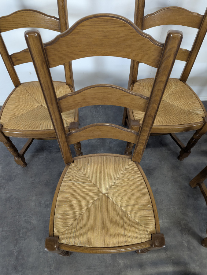 Série de 6 chaises paillées