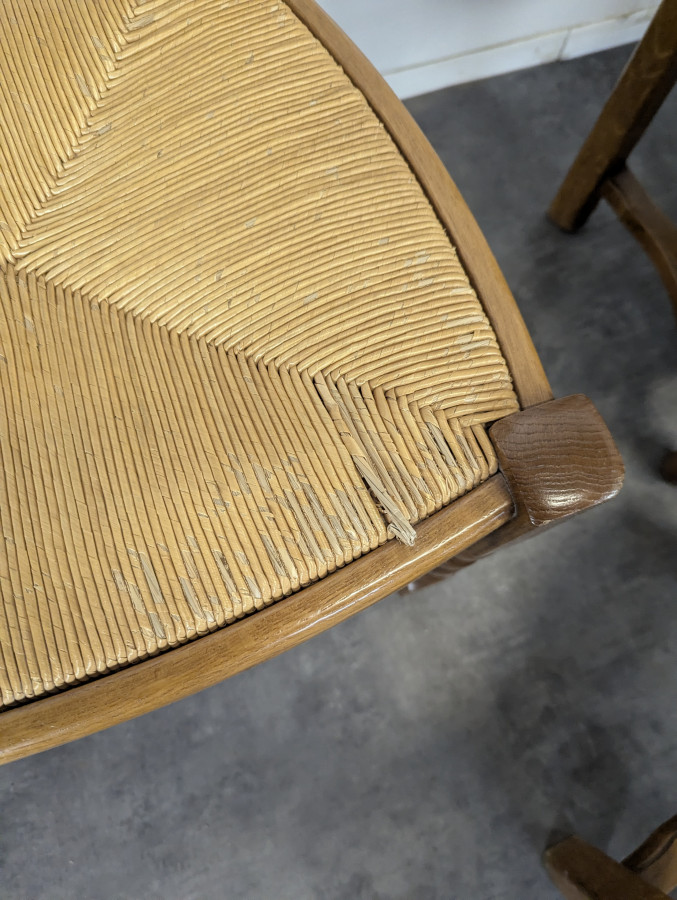 Série de 6 chaises paillées