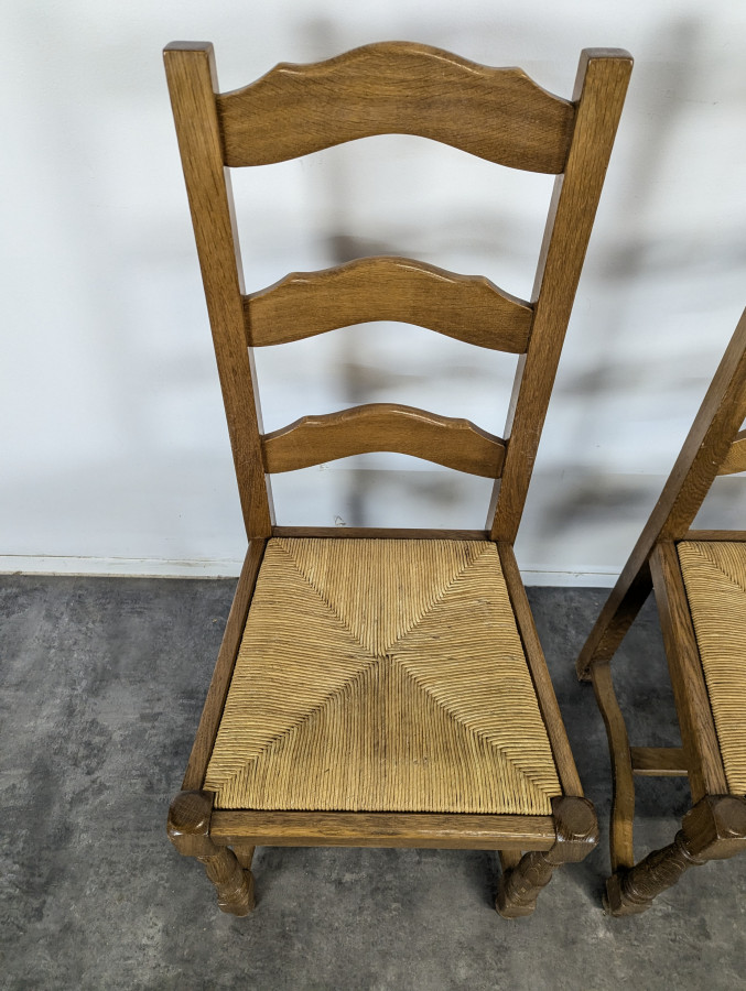 Série de 4 chaises paillées
