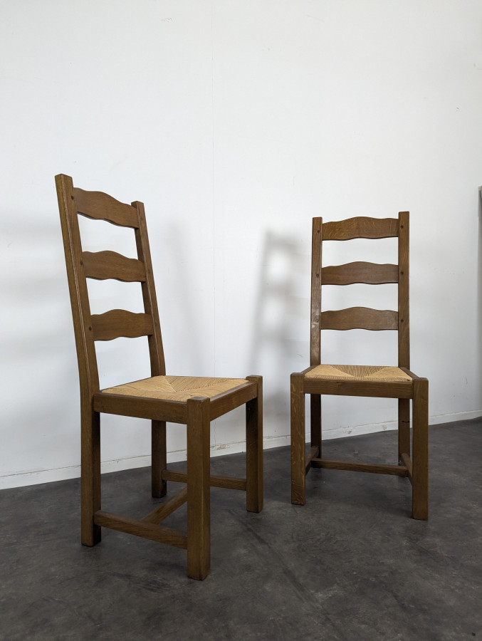 Paire de chaises paillées