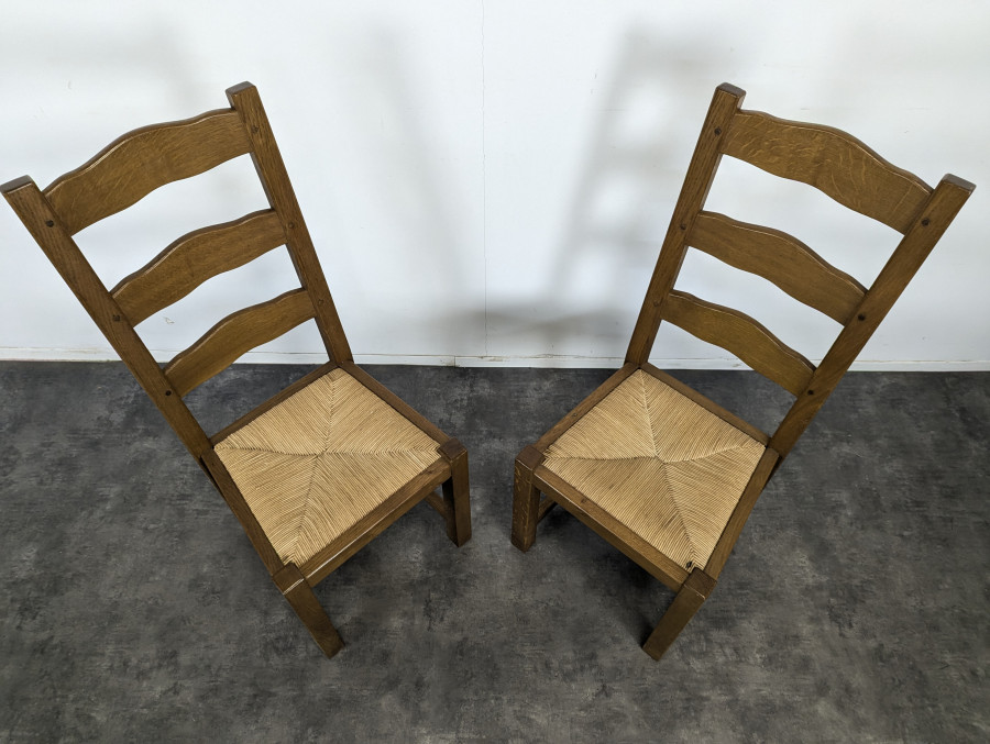 Paire de chaises paillées