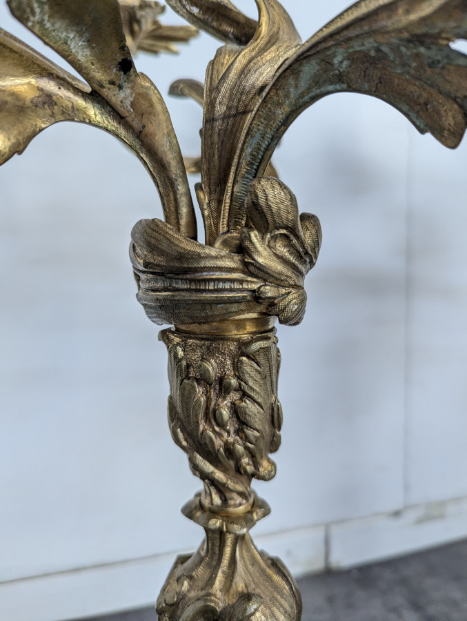 Paire de Bougeoirs ou Candélabres en Bronze doré