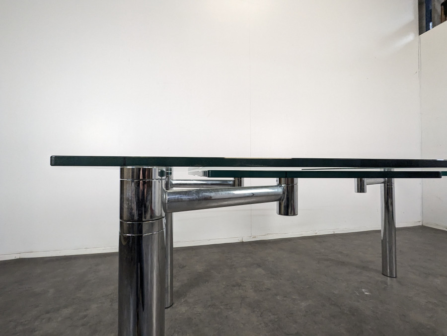 Table en verre et chrome extensible de Draenert Esstisch Casanova