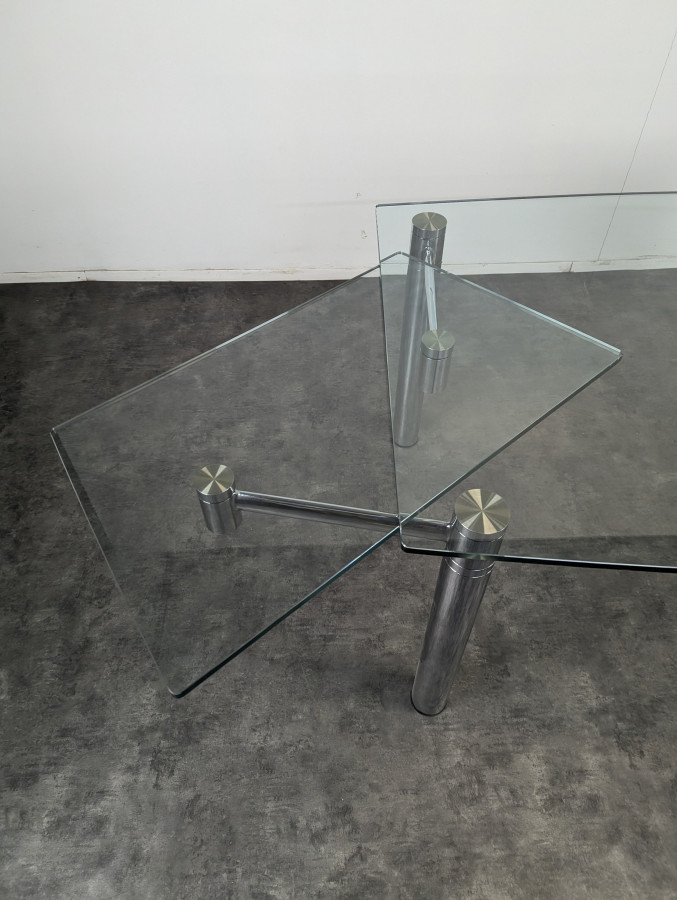 Table en verre et chrome extensible de Draenert Esstisch Casanova