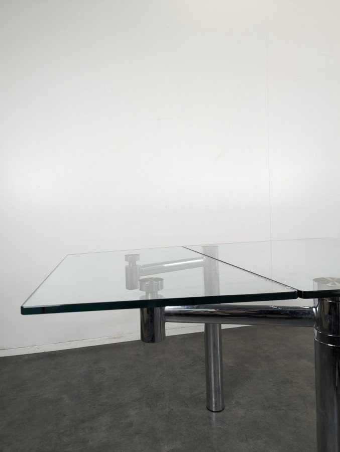 Table en verre et chrome extensible de Draenert Esstisch Casanova