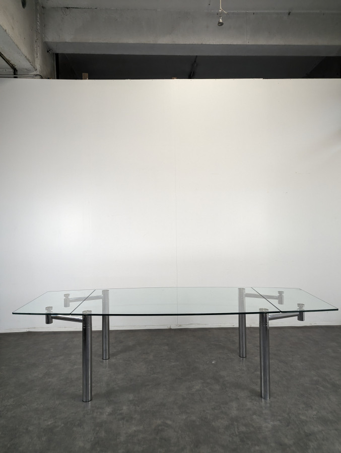 Table en verre et chrome extensible de Draenert Esstisch Casanova