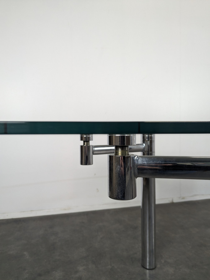 Table en verre et chrome extensible de Draenert Esstisch Casanova