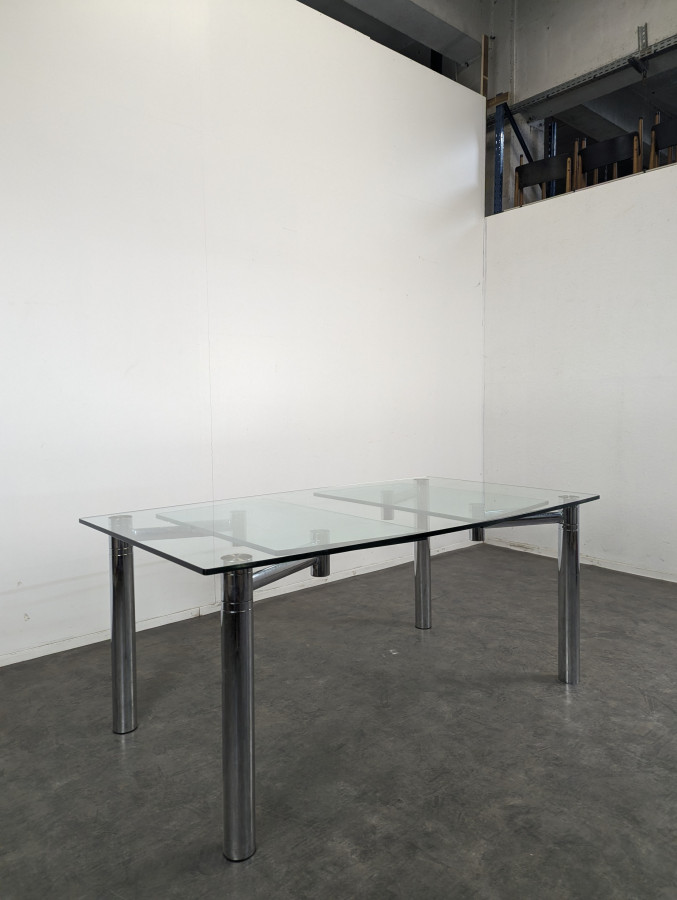 Table en verre et chrome extensible de Draenert Esstisch Casanova