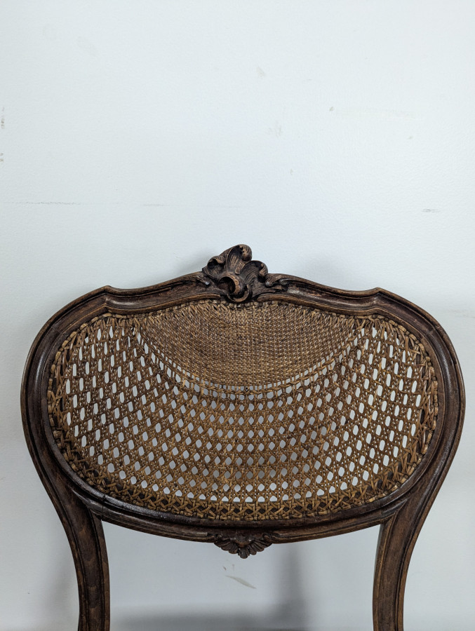 Paire de chaises cannées de style Louis XV