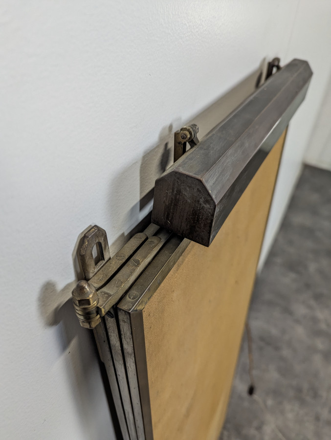 Miroir Brot triptyque en bronze nickelé début XX ème