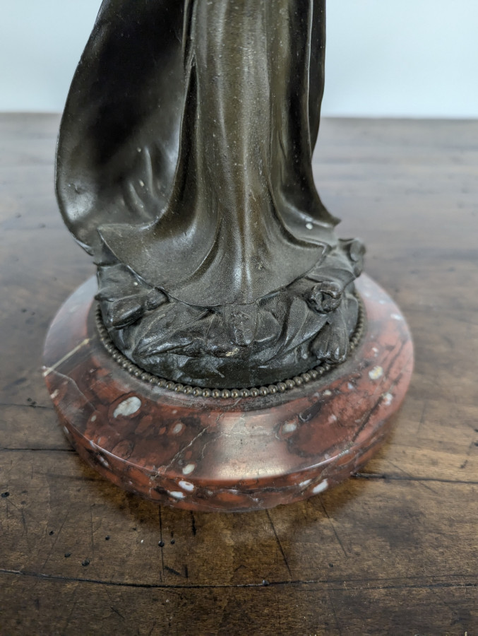 Paire de lampes à pétrole Art Nouveau en régule