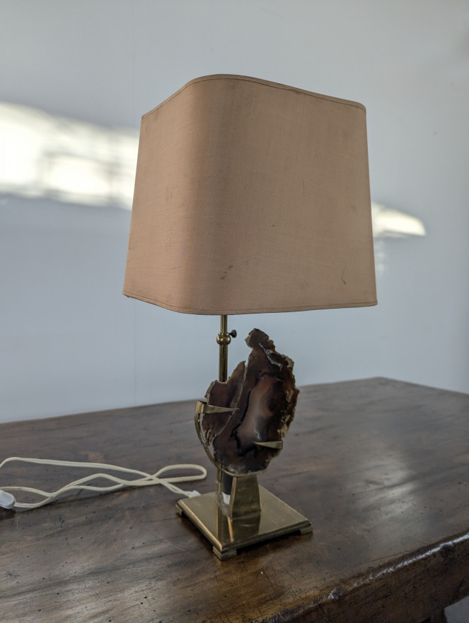Lampe en Agate et laiton