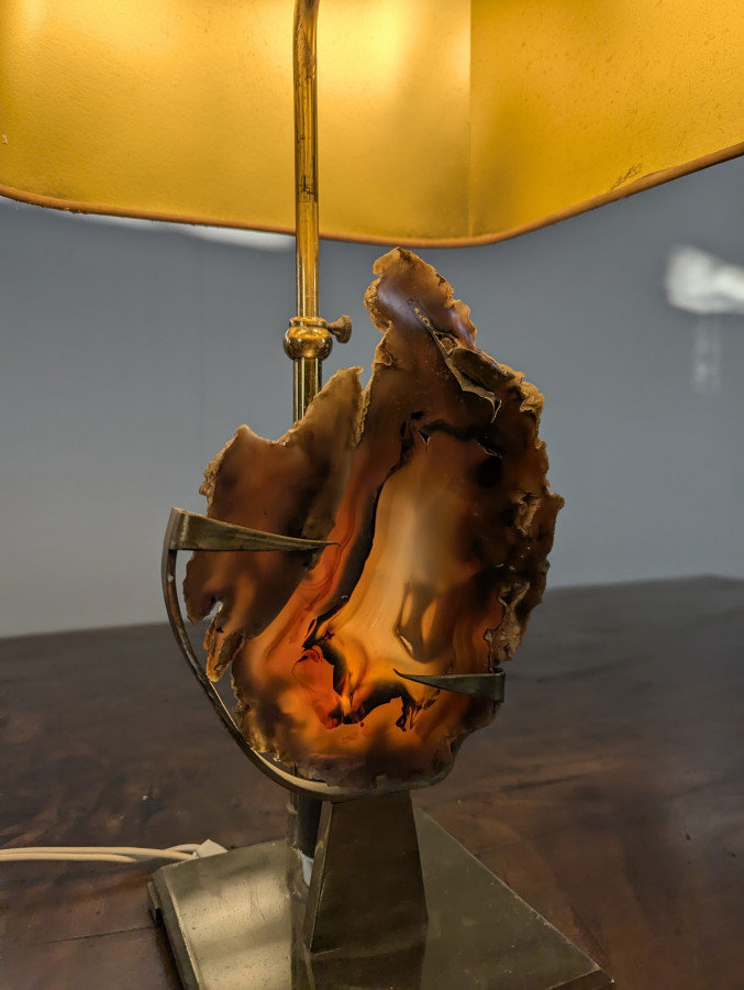 Lampe en Agate et laiton