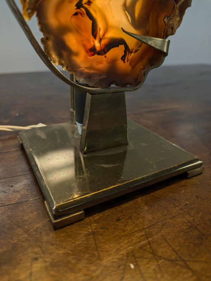 Lampe en Agate et laiton