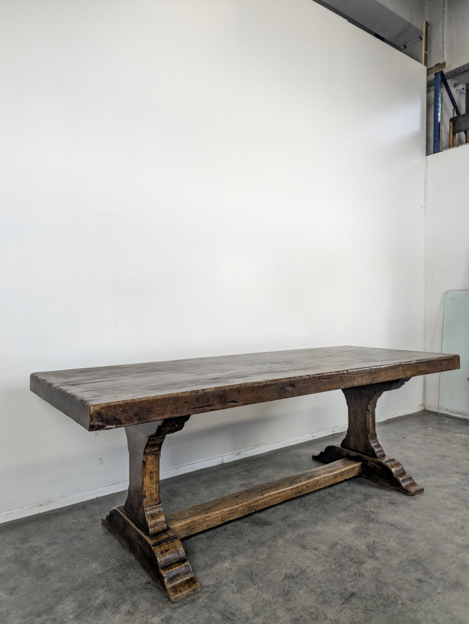 Table de monastère en orme du XIX ème