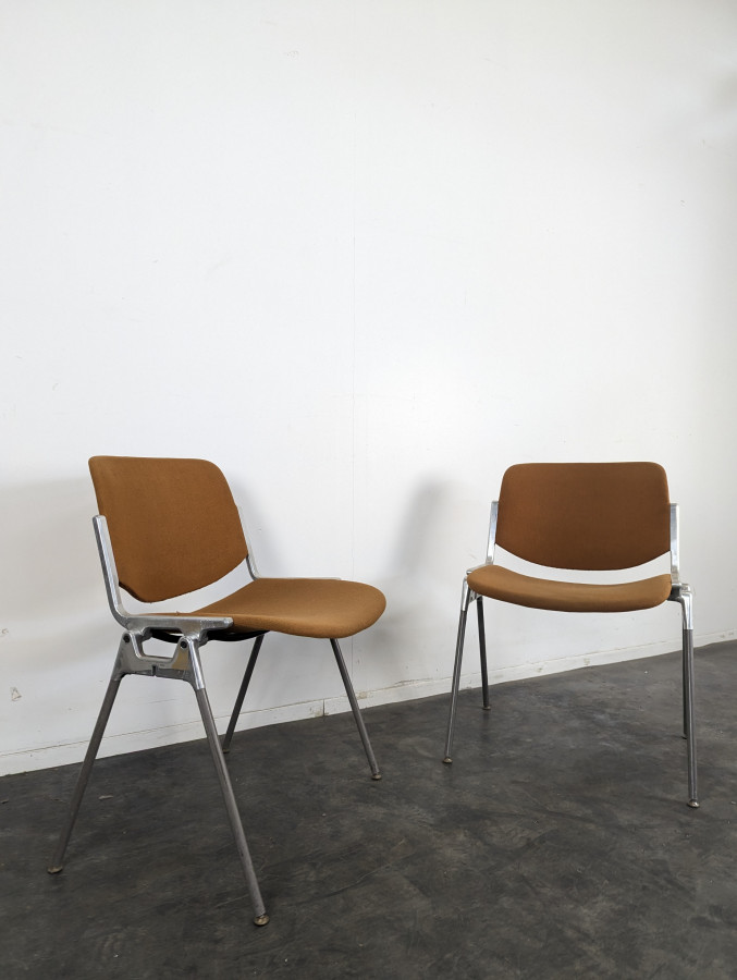 Paire de chaises DSC 106 de Piretti pour Castelli
