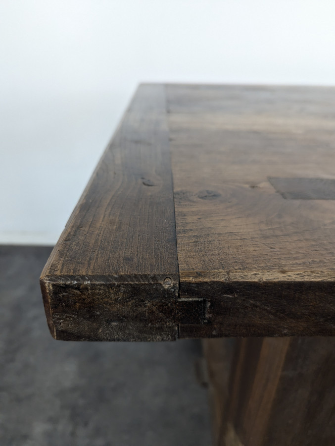 Table de ferme en chêne massif avec un tiroir