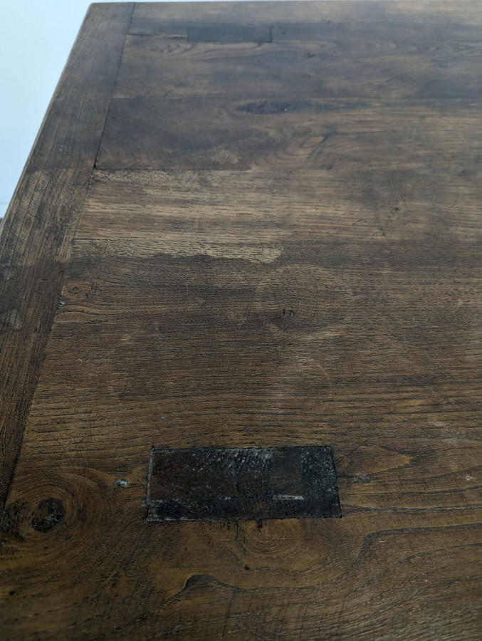 Table de ferme en chêne massif avec un tiroir