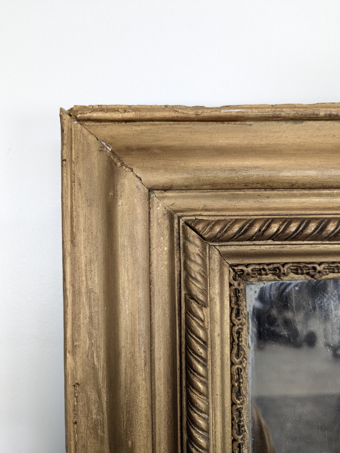 Grand miroir en bois et stuc doré époque Louis Philippe
