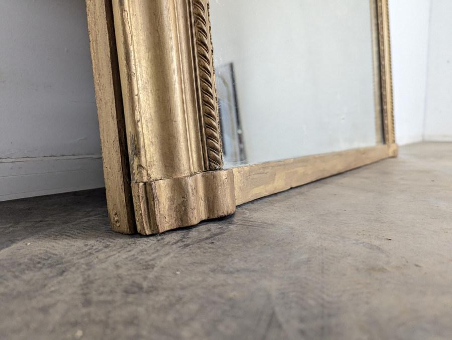 Grand miroir en bois et stuc doré époque Louis Philippe
