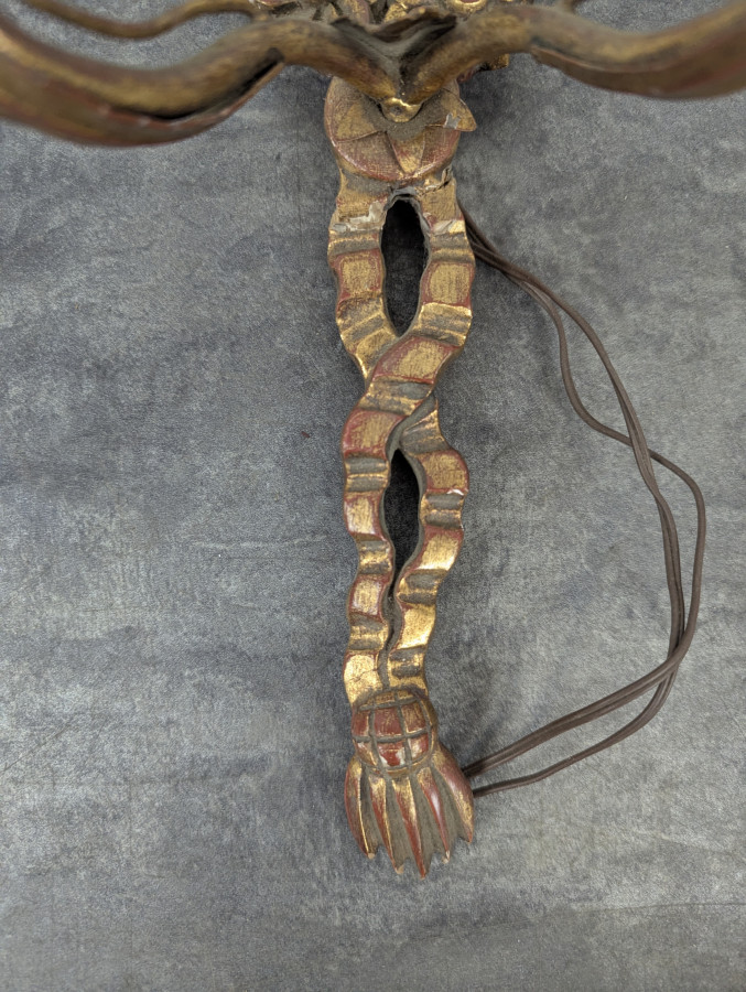 Paire d'appliques italiennes en bois doré