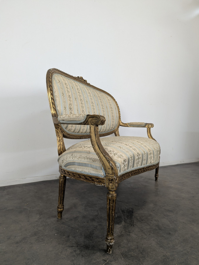 Salon de style Louis XVI époque 1900 en bois doré
