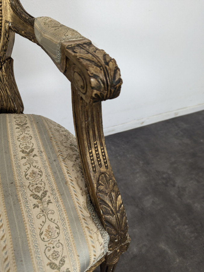 Salon de style Louis XVI époque 1900 en bois doré
