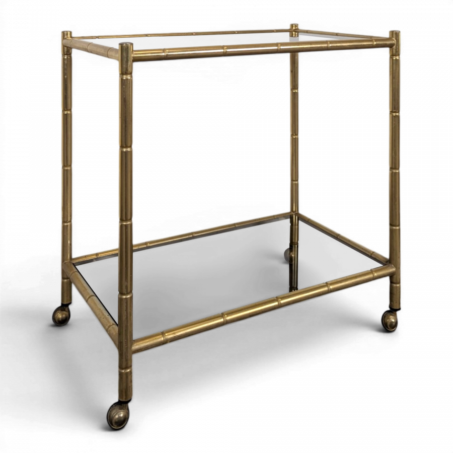 Desserte roulante style Bambou années 70