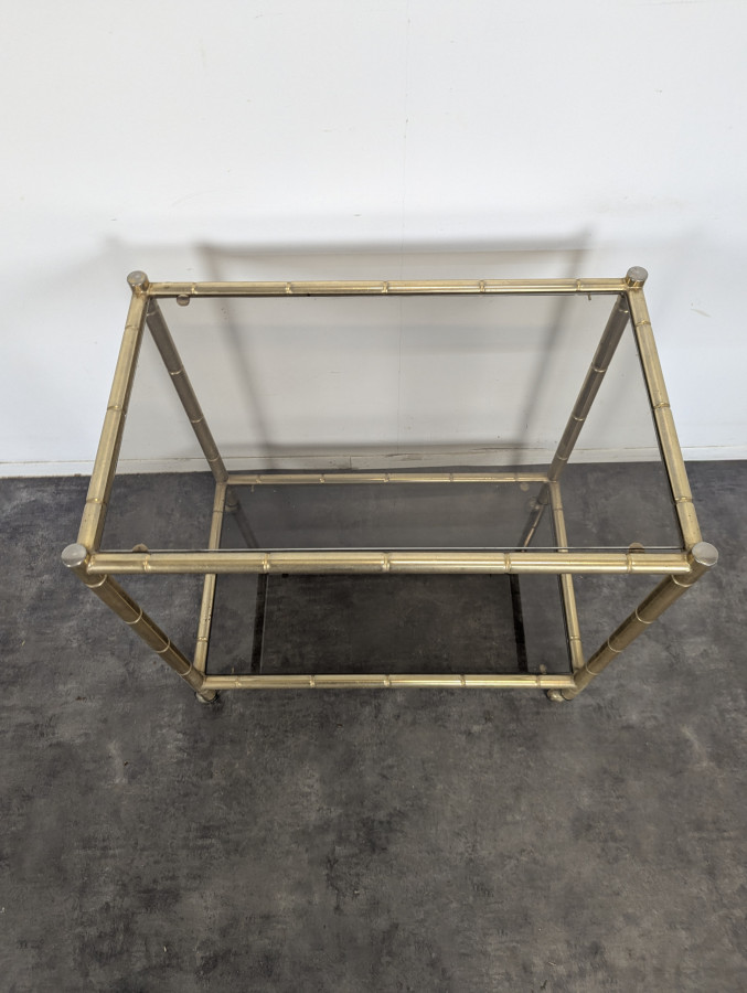 Desserte roulante style Bambou années 70