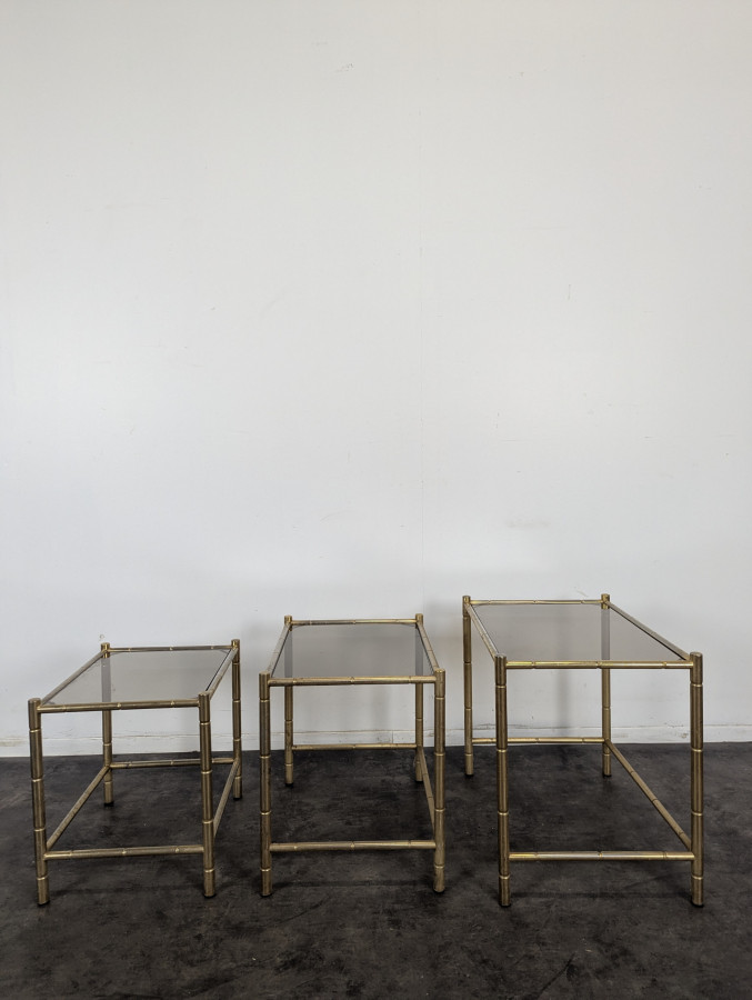 Tables gigognes style Bambou années 70