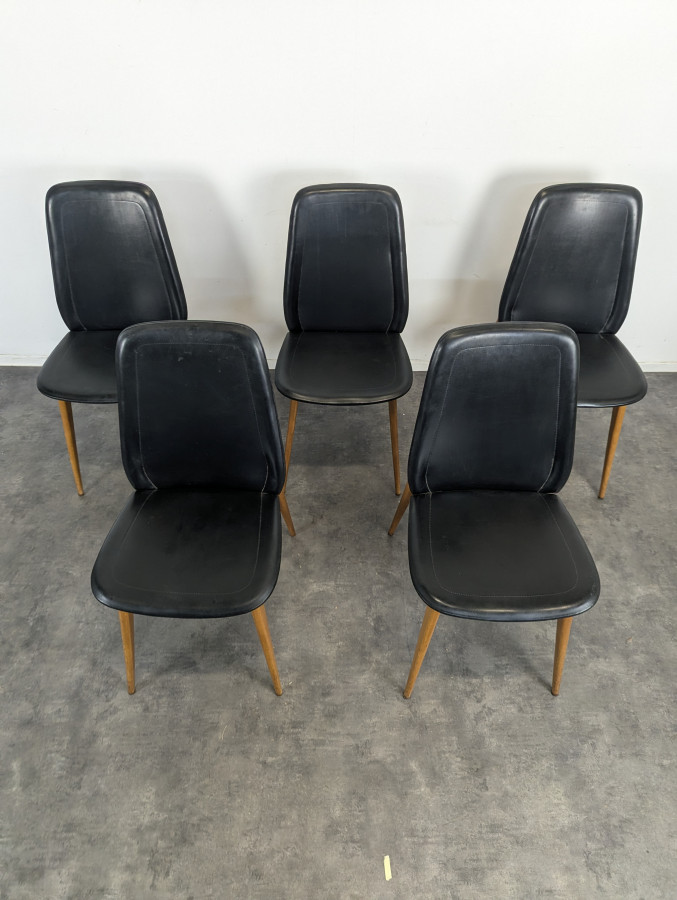 Série de 5 chaises scandinaves
