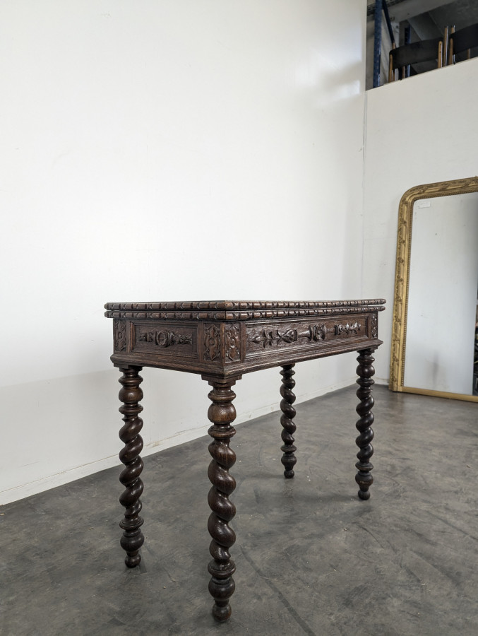 Table à jeu de style Louis XIII en chêne