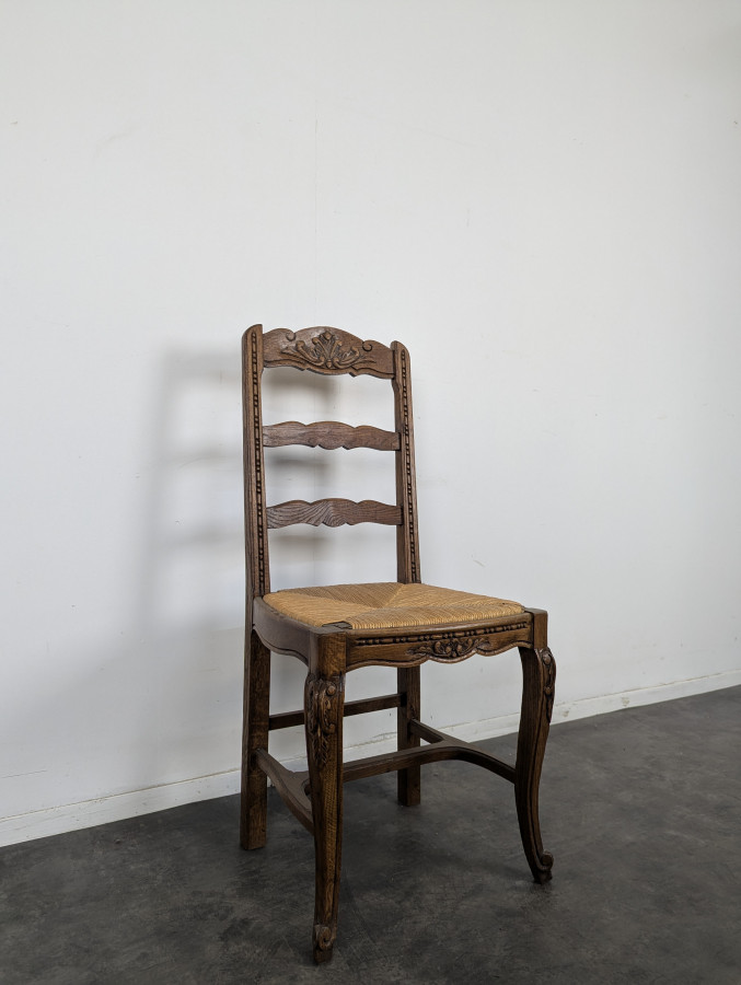 Série de 6 chaises normandes paillées